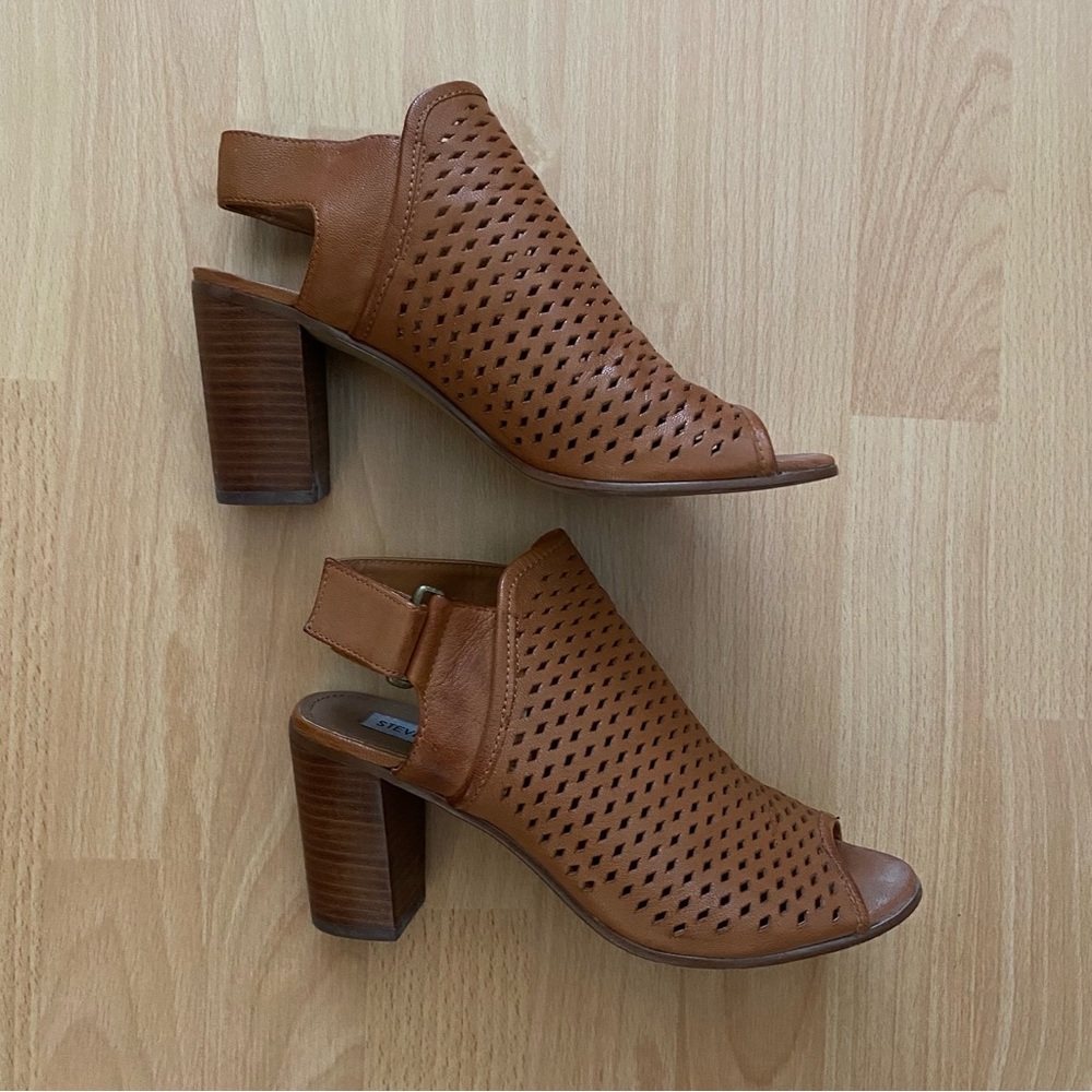 Steve Madden Nimbble Lea Cognac Block Mule Heel Sandal